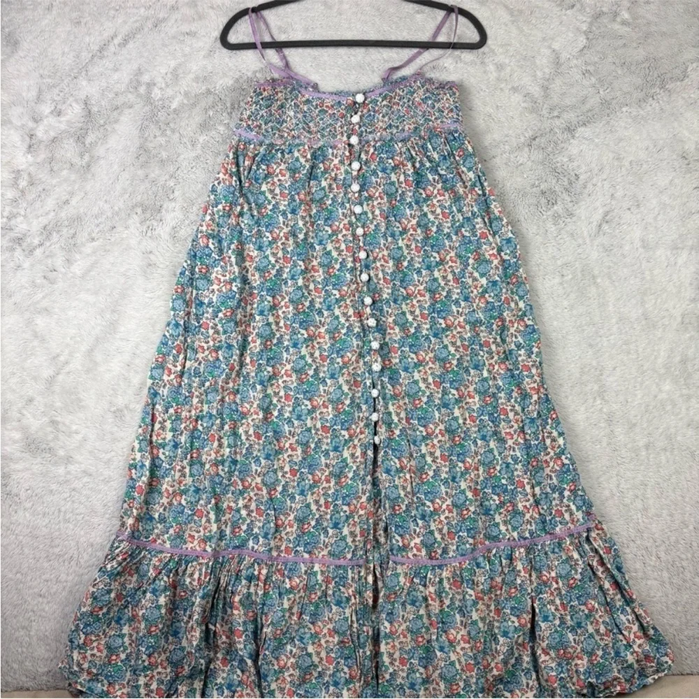 Free People Blue and White Smocked Resort Sundress
